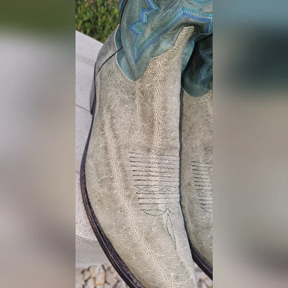 Lucchese Green Elephant Cowboy Boots 13D - Picture 5 of 15